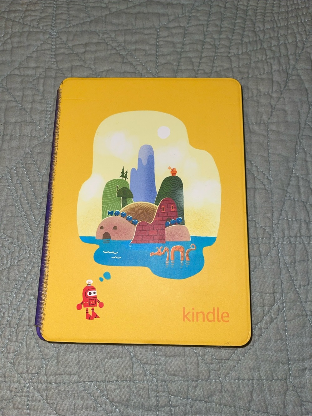 Kids Kindle Cover with Playful Island Illustration